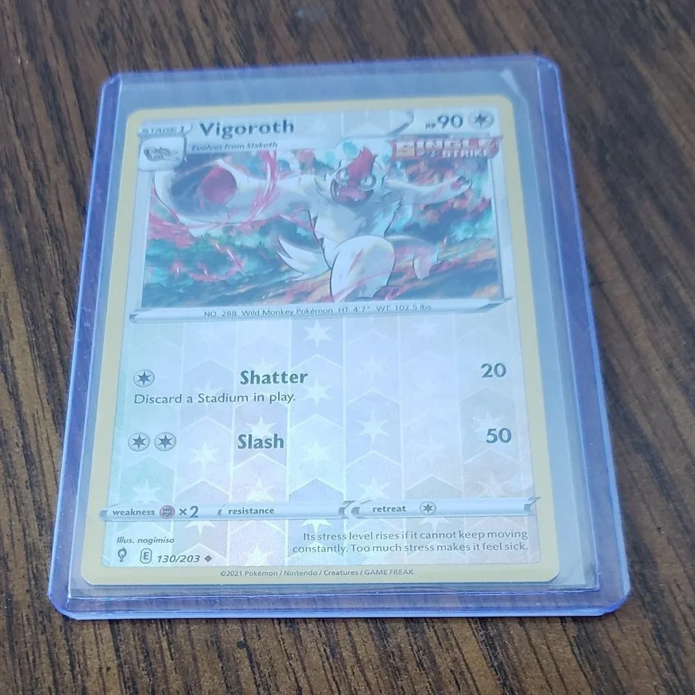 Pokemon Evolving Skies Vigoroth 130/203 Reverse Holo Card